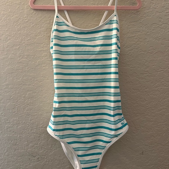 Vineyard Vines Other - Vineyard Vines Blue And White Stripe Girls Large Bathing Suit